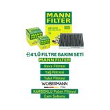 Wöbermann+mann Peugeot 301 1.6 Hdi Filtre Bakım Seti 2013 - 2018 4k