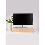Wobu Bilgisayar Standı Monitör Pc Laptop Yükseltici Doğal Ahşap - 50x25x10 - Ceviz
