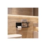 WOCHMANN Siyah Tuvalet Kağıdı Tutucu, Dergi Rafı, Duvara Monte Banyo Düzenleyici, Metal Tuvalet Kağıdı Tutucu, Depolama Rafı, Modern Banyo Aksesuarı