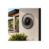 WOCHMANN Yuvarlak Daireler Metal Duvar Saati, Modern Dekoratif Sessiz Duvar Saati 70x70