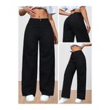 WODDİ Petronela Kadın Jeans 90's Wide Leg Siyah Süper Yüksek Bel Salaş Jean Palazzo Kot Pantolon
