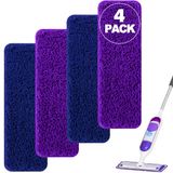 Wodemom Swiffer PowerMop ile Uyumlu Mikrofiber Paspas Pedleri,Swiffer Power Mop Dolum Pedleri için Sprey Paspas Değiştirme Pedi,4 Paket Yeniden Kullanılabilir Paspas Pedleri Yer Temizliği için