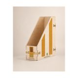 Wodiza Ahşap Masaüstü Organizer Dosyalık A4 Evraklık Dergilik Kitap Düzenleyici Tereyağ Sarısı 12 × 33 × 26 cm