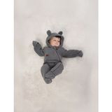 Wofim 3009 Unisex Bebek Natural Welsoft Şapkalı Patikli Tulum - 3 - 6 Ay - Gri