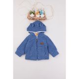 Wofim 3018 Erkek Bebek Natural Welsoft Şapkalı Mont - 18 - 24 Ay - İndigo