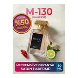 WOGG PARFÜM M130 Manifest | Uzun Süre Kalıcı Kadın Parfüm | Yaz Kokusu | Bergamot, Yasemin, Vanilya | 50 ml EDP Parfüm