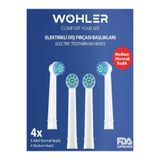 Wohler Şarjlı ve Pilli Diş Fırçası Yedek Başlığı Oral-B Uyumlu 4 Adet Normal Sertlik