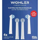 Wohler Şarjlı Ve Pilli Diş Fırçası Yedek Başlığı Yumuşak Çocuk Ve Yetişkin- 4 Adet