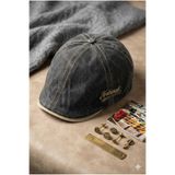 WOHOME Premium Retro Erkek Kasket - Naturel Denim Eskitme Dokulu Pamuklu Şapka