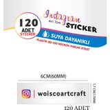 Woisco 120 Adet Instagram Yapışkanlı Etiketi Sticker - Kişiye Özel Isim Etiket - Plastik Parlak Etiket - Suya Dayanıklı (6x1.7cm) - Beyaz