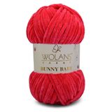 WOLANS 407 Fuşya Soft Kadife Bunny Baby 100gr 120mt Örgü Ipi Kadife Ip Yumuşak Battaniye Ipi