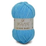 WOLANS 412 Mavi Soft Kadife Bunny Baby Örgü Ipi Kadife Ip Yumuşak Oyuncak Ipi Battaniye Ipi