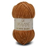 WOLANS 419 Kahverengi Soft Kadife Bunny Baby Örgü Ipi Kadife Ip Yumuşak Oyuncak Ipi Battaniye Ipi