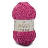 WOLANS 422 Mürdüm Soft Kadife Bunny Baby Örgü Ipi Kadife Ip Yumuşak Oyuncak Ipi Battaniye Ipi