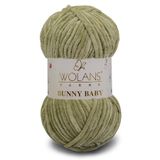 WOLANS 429 Haki Soft Kadife Bunny Baby Örgü Ipi Kadife Ip Yumuşak Oyuncak Ipi Battaniye Ipi