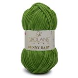 WOLANS 432 Yeşil Soft Kadife Bunny Baby Örgü Ipi Kadife Ip Yumuşak Oyuncak Ipi Battaniye Ipi