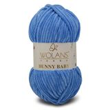 WOLANS 435 Gök Mavi Soft Kadife Bunny Baby Örgü Ipi Kadife Ip Yumuşak Oyuncak Ipi Battaniye Ipi