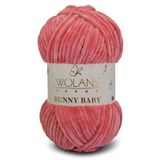 WOLANS 451 Çilek Soft Kadife Bunny Baby Örgü Ipi Kadife Ip Yumuşak Oyuncak Ipi Battaniye Ipi