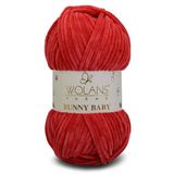 WOLANS 458 Koyu Kırmızı Soft Kadife Bunny Baby Örgü Ipi Kadife Ip Yumuşak Oyuncak Ipi Battaniye Ipi