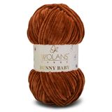WOLANS 460 Kestane Soft Kadife Bunny Baby Örgü Ipi Kadife Ip Yumuşak Oyuncak Ipi Battaniye Ipi