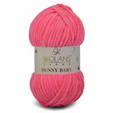 WOLANS 464 Neon Pembe Soft Kadife Bunny Baby Örgü Ipi Kadife Ip Yumuşak Oyuncak Ipi Battaniye Ipi