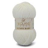 WOLANS 471 Kırık Beyaz Soft Kadife Bunny Baby Örgü Ipi Kadife Ip Yumuşak Oyuncak Ipi Battaniye Ipi