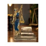 Wolawood Adalet Temalı Dekoratif Biblo Lady Justice Terazili Heykel Kartvizitli, Masaüstü Ofis, Büro Ev Dekoru Lüks Vintage Hukuk Teması Polyest
