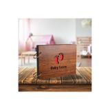 Wolawood Ahşap Baby Love Fotoğraf Albümü Özel Tasarım, Doğal Kapaklı, Bebek Anı Defteri, Hatıra Hediye Albüm