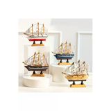 Wolawood Ahşap Gemi Maketi El Yapımı Dekoratif Yelkenli Model Nautical Retro Tasarım Masaüstü Biblo Hediyelik