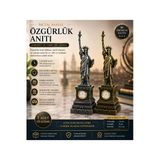 Wolawood Amerikan New York Liberty Statue Özgürlük Heykeli Anıtı & Özel Saatli, Metal Üretim 1•Adet 24~Cm Biblo, Masa Üstü Dekoratif Hediye