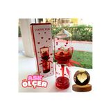 Wolawood Aşk Ölçer & Kalp Kristal Cam Küre 2'Li Set Romantik Paket Sevgiliye Hediye Özel Günler İçin Takım