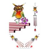 Wolawood Baykuş Motifli Cam Gövdeli Metal Çanlı Rüzgar Çanı Deprem Alarmı Özel Feng Shui Pozitif Enerji Çanı