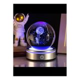 Wolawood Deluxe Kristal Cam Kar Küresi Usb’li 3D Lazer İşleme Led Lamba Işıklı Renkli Dönen Top Hediyelik Set