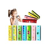 Wolawood Doğal Ahşap Mızıka Renkli Öğretici Eğlenceli Müzik Enstrümanı Kaliteli Melodik Nefesli Çalgı