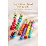 Wolawood Doğal Ahşap Renkli Çocuk Flüt Eğlenceli Eğitici Müzik Aleti Natural Sağlıklı Hediyelik Oyuncak