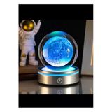 Wolawood Dolunay Kristal Cam Kar Küresi Usb’li 3D Dekoratif Led Lamba Işıklı Renkli Dönen Top Hediyelik Set