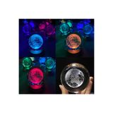 Wolawood Dünya Haritası Temalı 3D LED Renk Değiştiren Kristal Cam Kar Küresi Pilli Dekoratif Lamba Hediyelik