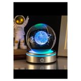 Wolawood Gezgin Kız Kristal Cam Kar Küresi USB’li 3D Dekor LED Lamba Işıklı Renkli Dönen Top Hediyelik Set
