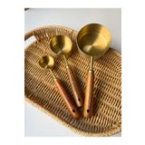 Wolawood Gold Metal 3’lü Ölçü Kaşığı Seti Pinterest Stili Doğal Ahşap Saplı Özel Trend Sunum Mutfak Takımı