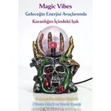 Wolawood Gotik Plazma Küresi Kafatası Fantastik Elektrik Işıklı Enerji Topu Tesla Bobini Dekoratif Lamba