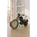 Wolawood Hediyelik Özel Üretim Çalışır Saatli Motosiklet / Tamamı Metal Retro Biblo El Yapımı Motor ~ Dekoratif Demir Motorsiklet Masaüstü Ev, Oda, Ofis Vintage Dekor