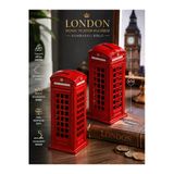 Wolawood İngiltere London İkonik Kırmızı Telefon Kulübesi, Biblo Kumbaralı Model, Tamamı Metal Üretim Koleksiyon Serisi Özel Hediyelik Eşya Masaüstü Dekor [18~Cm]