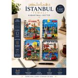Wolawood Istanbul Temalı Kabartmalı Hediyelik Defter (1-Adet) Özel Üretim Vintage, Çizgisiz, Günlük, Anı-Hatıra, Ajanda, Not Defteri 11×15 cm