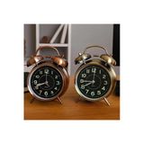 Wolawood Klasik Antik Retro Stil Alarmlı Metal Çalar Saat Pilli Çanlı Masaüstü Zilli Dekoratif Hediyelik Saat