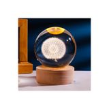 Wolawood Kristal Cam Kar Küresi 3D Lazer İşleme Karahindiba Temalı LED Işık USB Ahşap Tabanlı Hediyelik Dekor