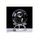 Wolawood Kristal Cam Kar Küresi 3D Metal Standlı Aya Çıkan Astronot Temalı Dekoratif Biblo Süs Hediyelik Eşya