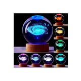 Wolawood Kristal Cam Kar Küresi 3D Toz Bulutu Nebula Galaxy Renk Değiştiren Lamba USB Ahşap Taban LED Dekor