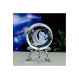 Wolawood Kristal Cam Kar Küresi Metal Standlı Hilal Astronot Adam Temalı Dekoratif Hediyelik Eşya Vıp Konsept
