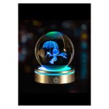 Wolawood Küçük Prens Kristal Cam Kar Küresi USB’li 3D Dekoratif LED Lamba Işıklı RGB Dönen Top Hediyelik Set
