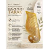 Wolawood Kuğu Desenli El Yapımı %100 Doğal Kemik Tarak Premium Natural Seri Saç Dostu Özel Üretim Sağlıklı Saç Bakım Koç Manda Boynuz Tarağı